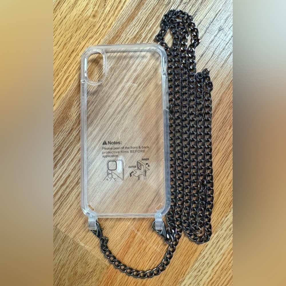 Clear Phone Case For iPhone X/XS With Chain Strap